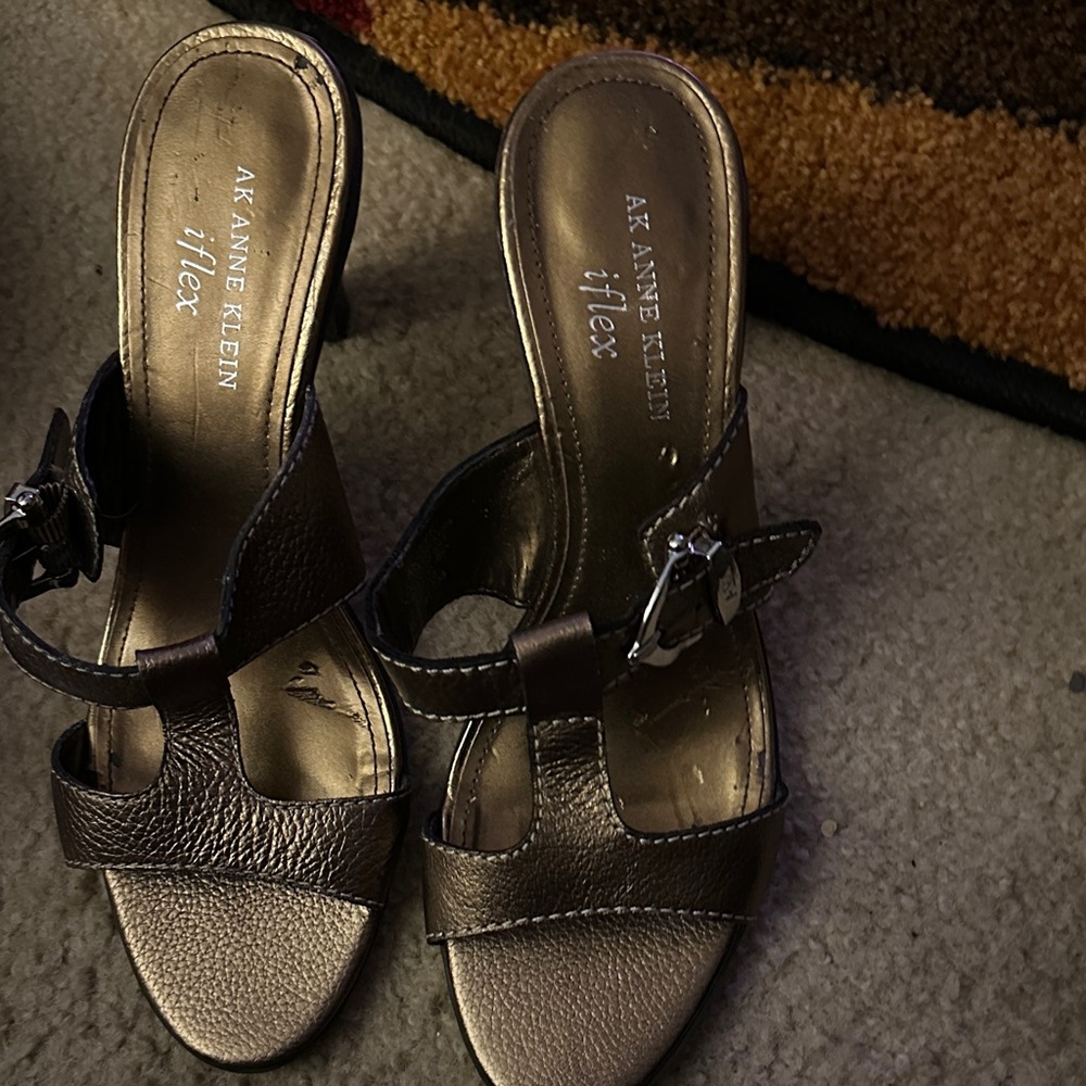 Anne Klein Bronze Heeled Sandals